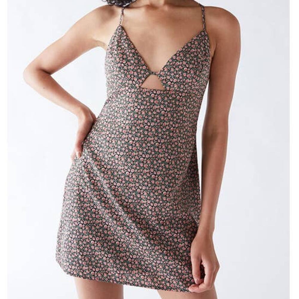 Medium LA Hearts by PacSun Women's Black and Pink Dress Floral